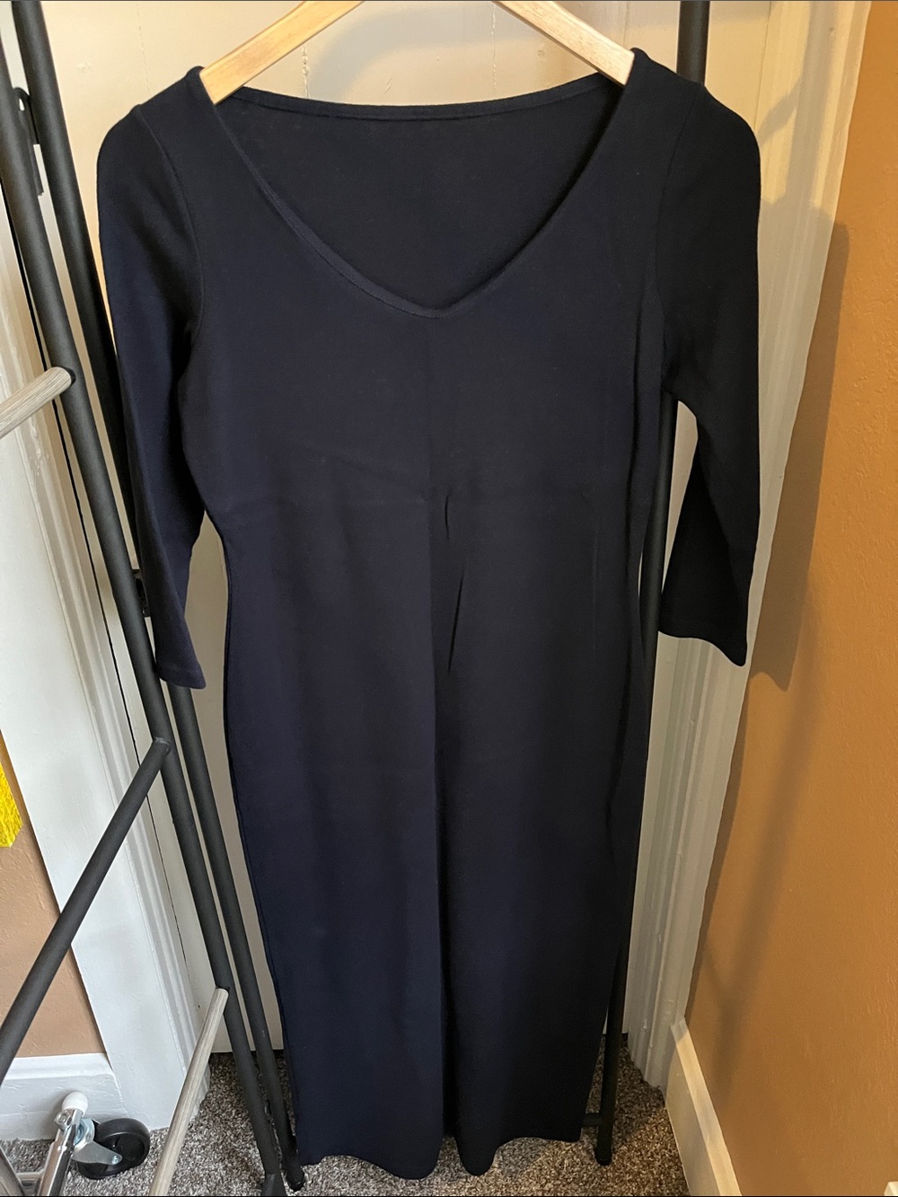 Women’s Navy V-Neck Maxi Dress